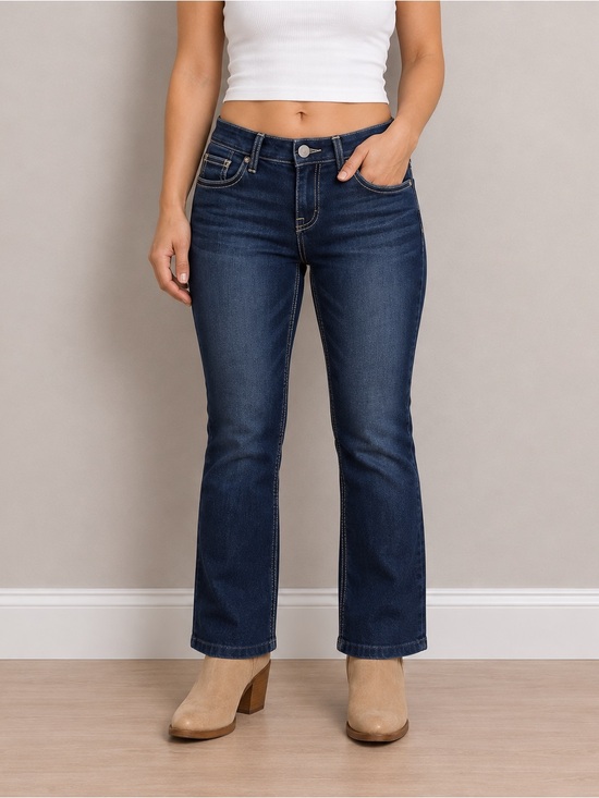 BKE Denim - BKE Sabrina Jeans Womens 26 29x25 Dark Wash Low Rise Bootcut Hemmed Petite